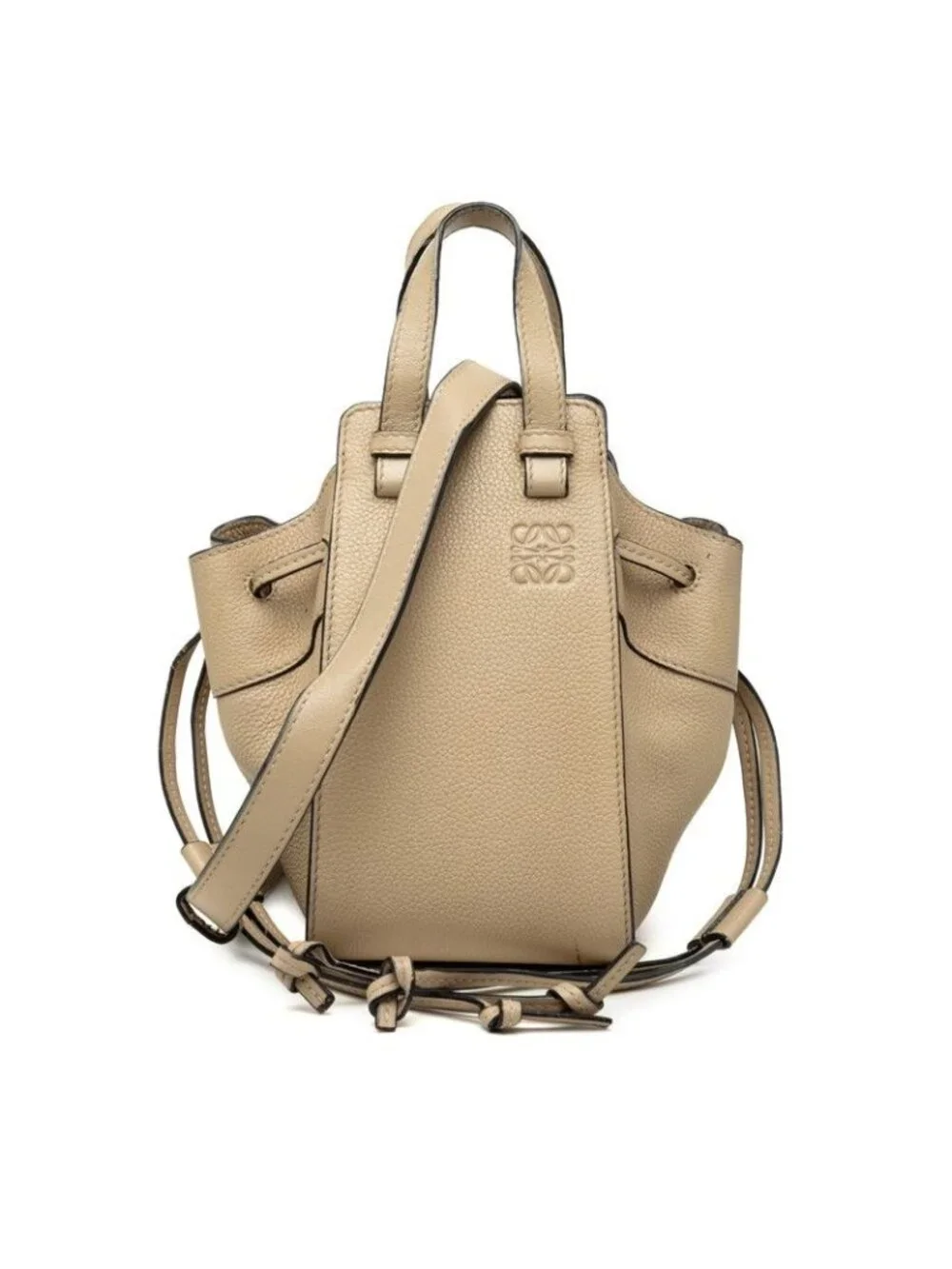 Loewe Anagram Hammock Mini 2-Way Shoulder Bag Beige Leather